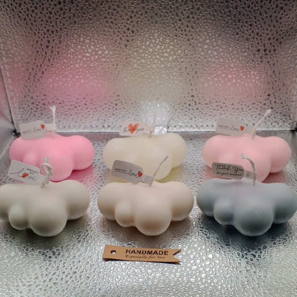 BaRich Candle For Life 💕 Handmade Cloud Candle  - Pink, White, Gray